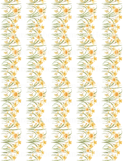 Digital Decoupage Prints | Yellow Daffodils