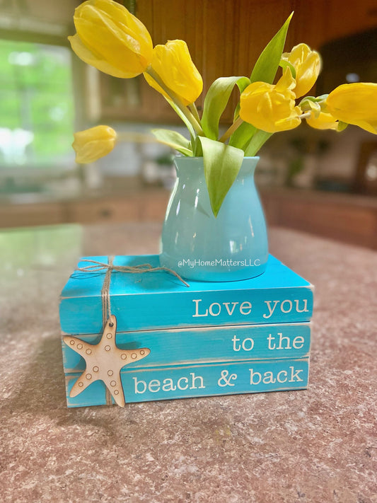 Large Wooden Books (FINISHED) -  Love You to the Beach and Back
