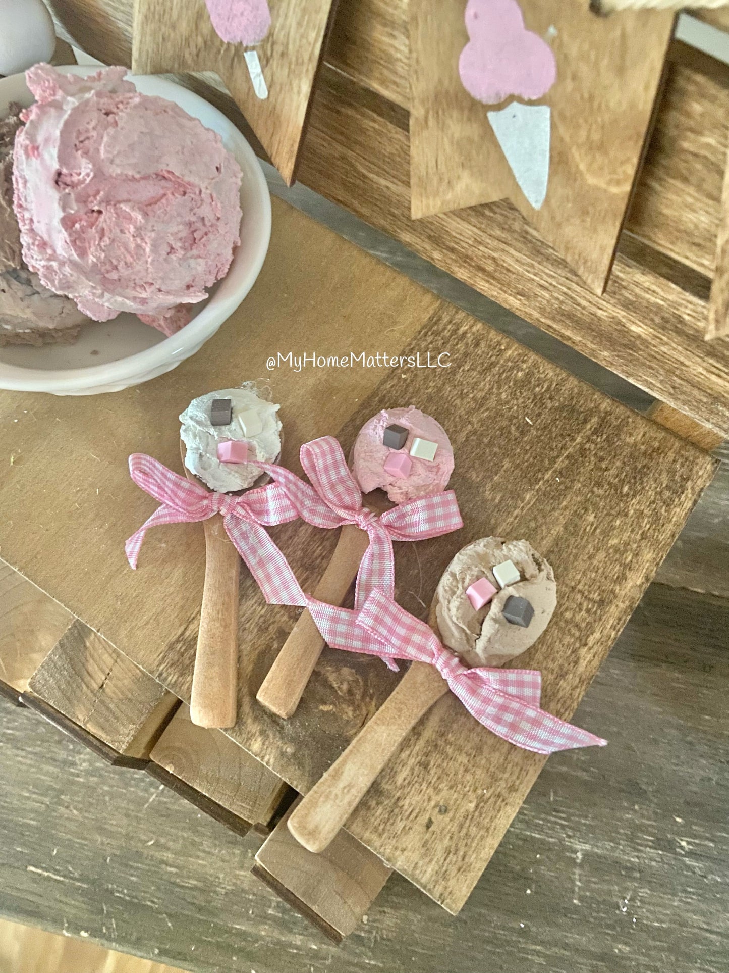 Mini Wooden Ice Cream Spoon Trio