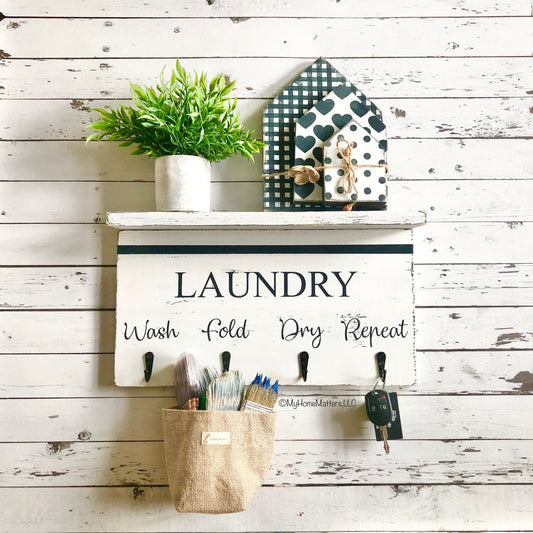 Wall Shelf - Laundry Sign