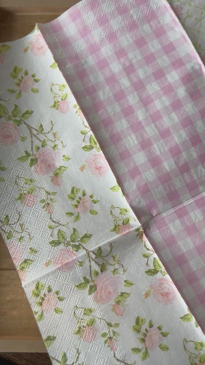 Napkin | Triple Print Pink and Green