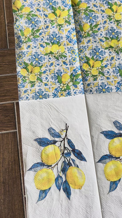 Napkin Bundle | Blue and Lemon