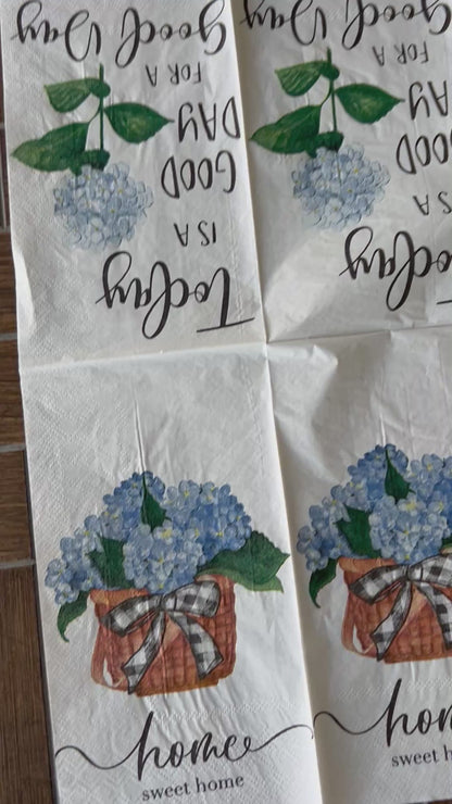 Napkin | Dual Print Hydrangea