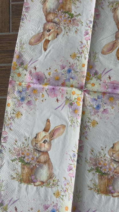 Napkin | Bunny Amidst Flowers