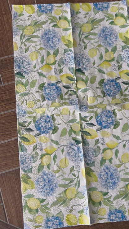 Napkin | Lemons & Hydrangeas