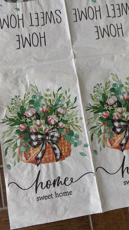 Napkin | Dual Print Home Sweet Home Black Gingham