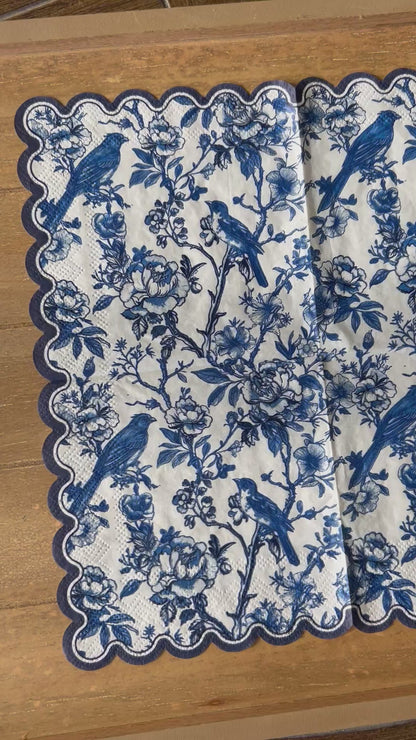 Napkin | Bold Blue Bird Floral