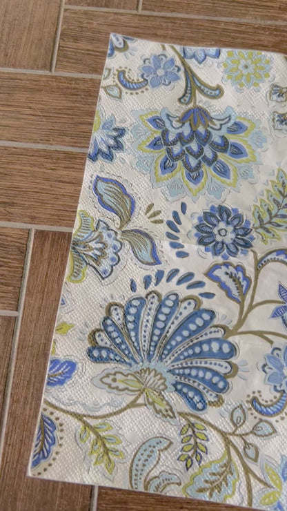 Napkin Bundle | Blue & Olive Elegant Floral