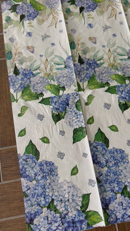 Napkin | Dual Print Blue Hydrangeas