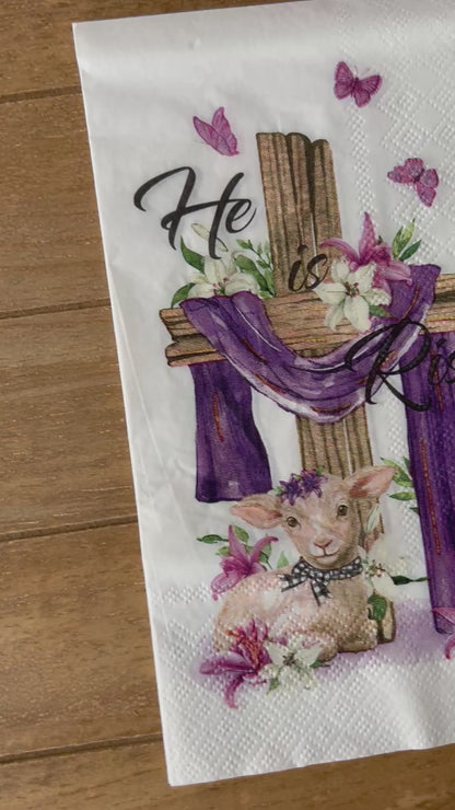 Napkin | He is Risen Lamb