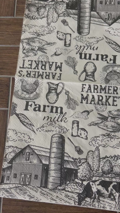 Napkin Bundle | Black & Cream Farm