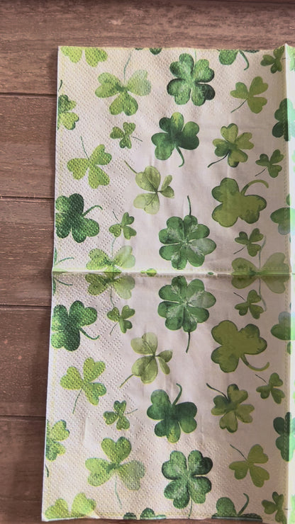 Napkin | Shamrocks on Off White