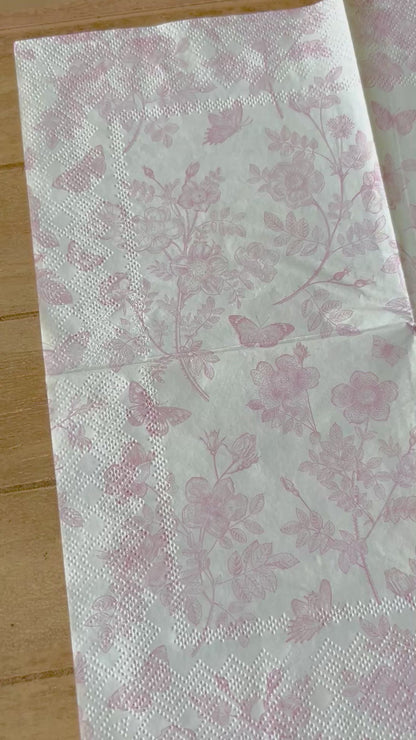 Napkin | Pale Pink Floral Butterfly