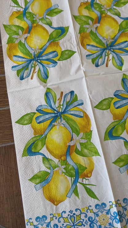 Napkin Bundle | Blue and Lemon