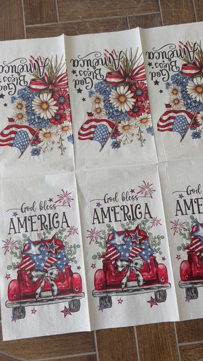 Napkin | Dual Print God Bless America