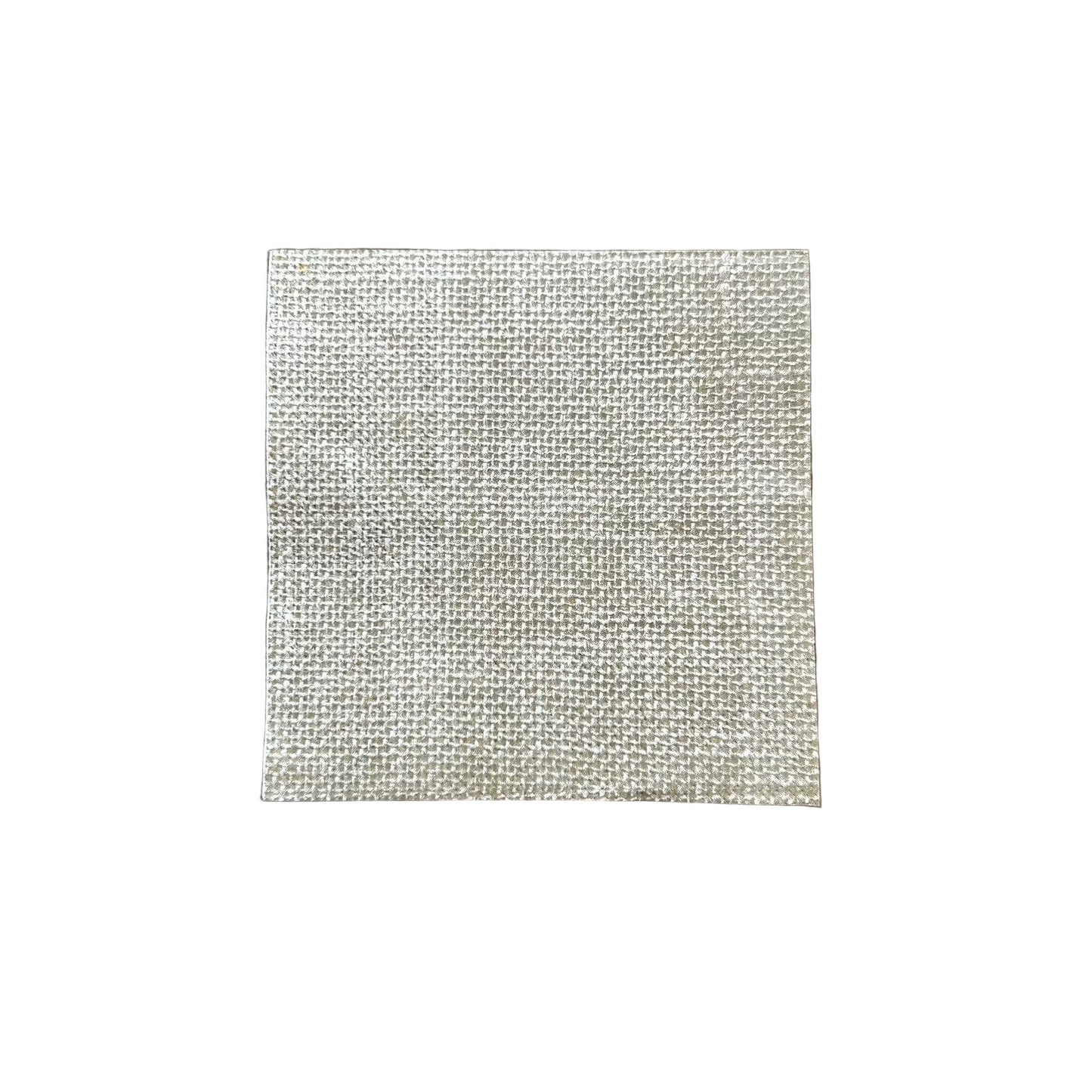 Square faux burlap napkin on a dark background