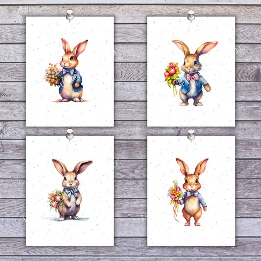 Prints | Bunnies in Blue