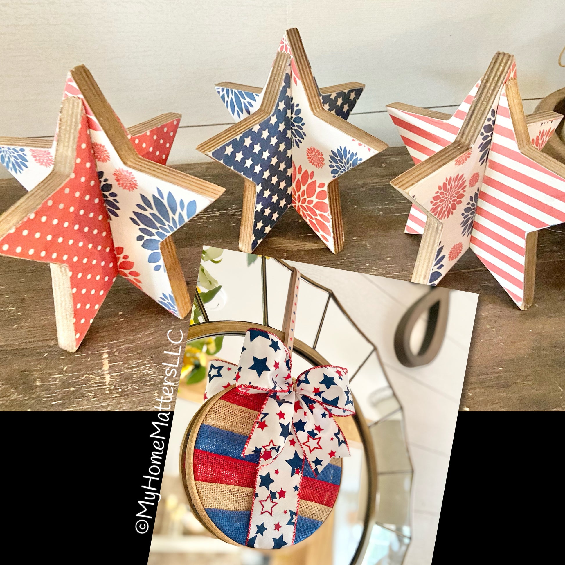 June 2022 Boxed Up Patriotic Wooden Stars
