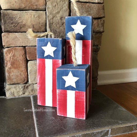Patriotic Wooden Firecrackers - Stars and Stripes (Lmt. Edition)