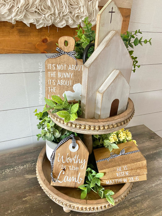 Tiered Tray Set | Easter Lamb