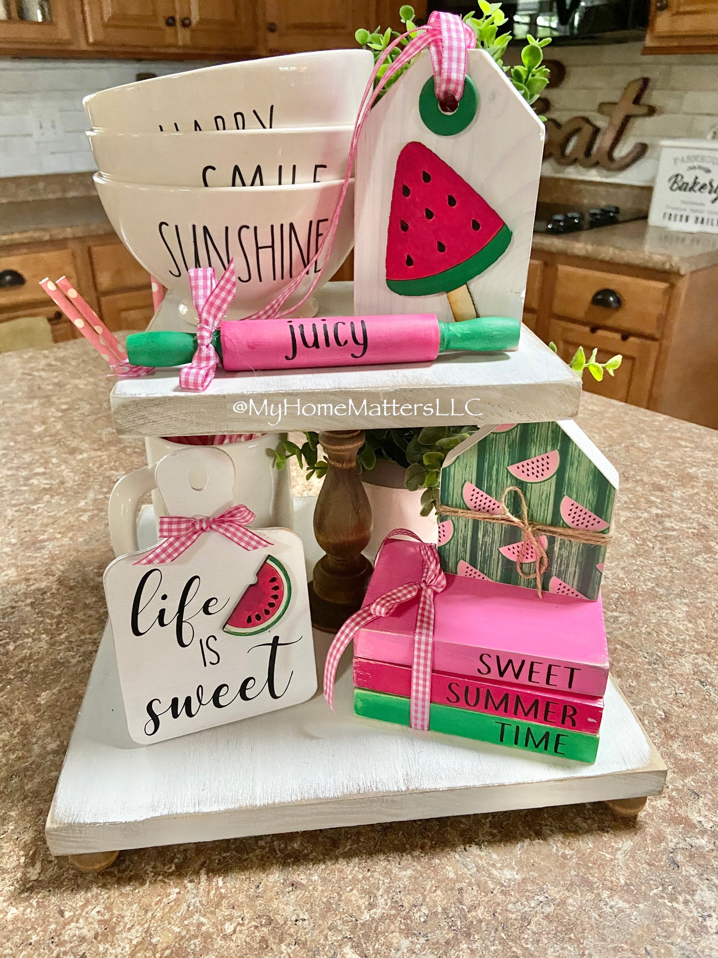 DIY Tiered Tray Set - Watermelon Theme