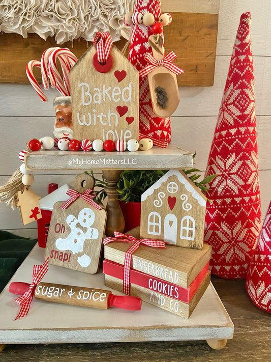 DIY Tiered Tray Set - Gingerbread Theme