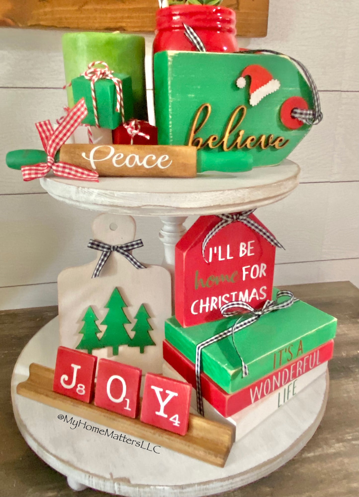 Finished Tiered Tray Set - Christmas 2021