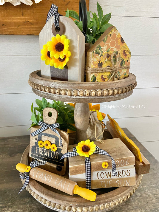 DIY Tiered Tray Set - Sunflower Theme