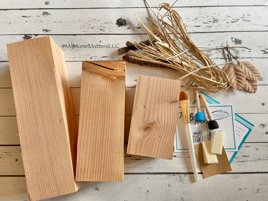 DIY Wooden Pumpkin Blocks Trio