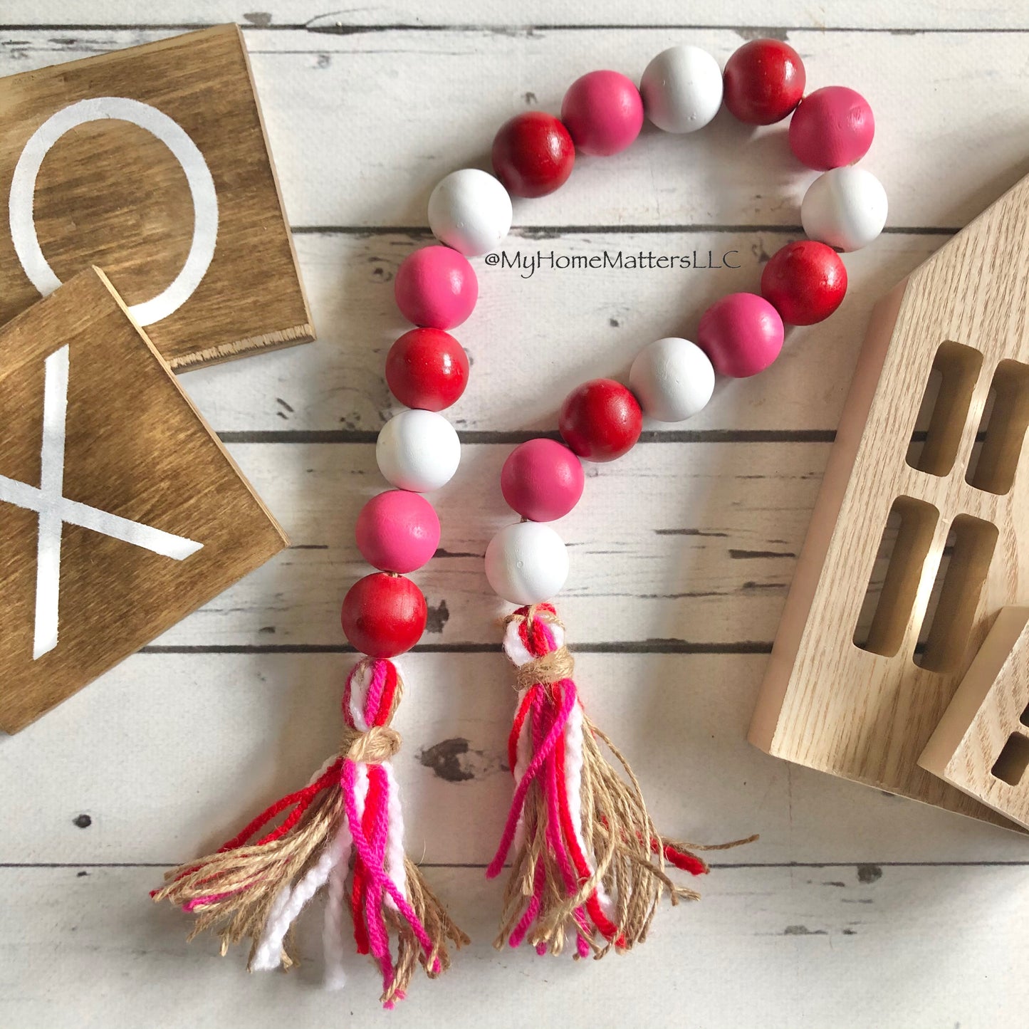 Wooden Beads - Valentine Pinks and Reds