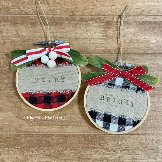 Ornament Pair - Merry and Bright