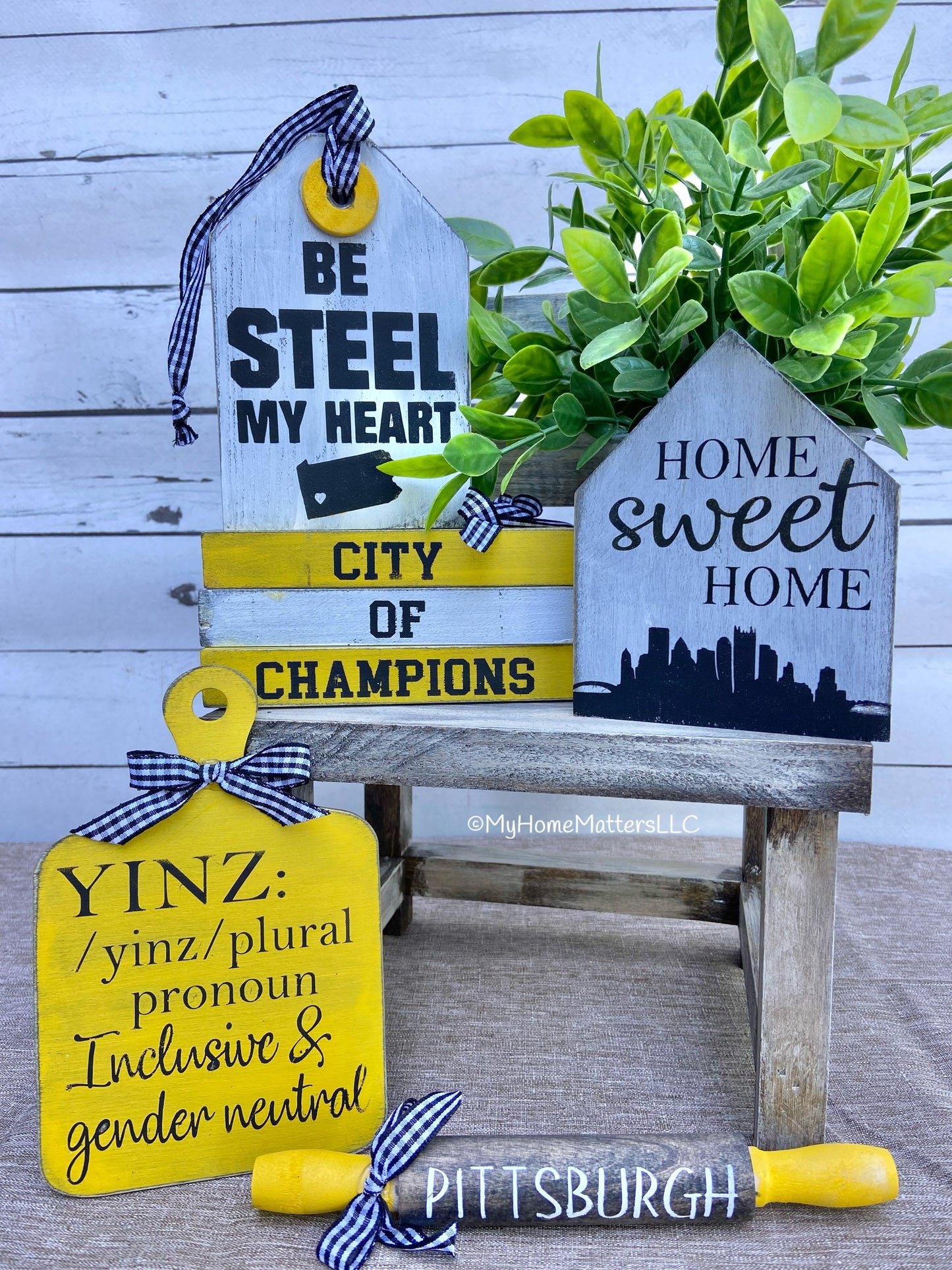 DIY Tiered Tray Set - Pittsburgh Theme