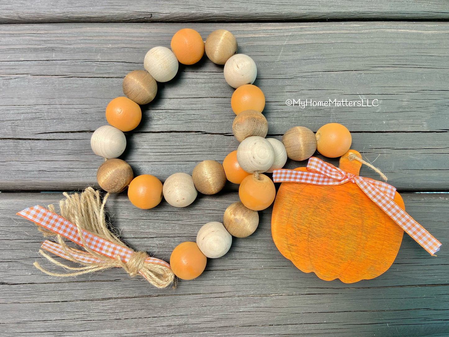 DIY Wooden Bead Kit - Pumpkin Theme