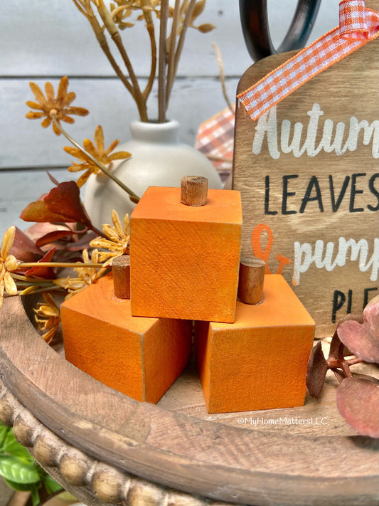 DIY Mini Letter Cubes - Pumpkins (Set of 3)
